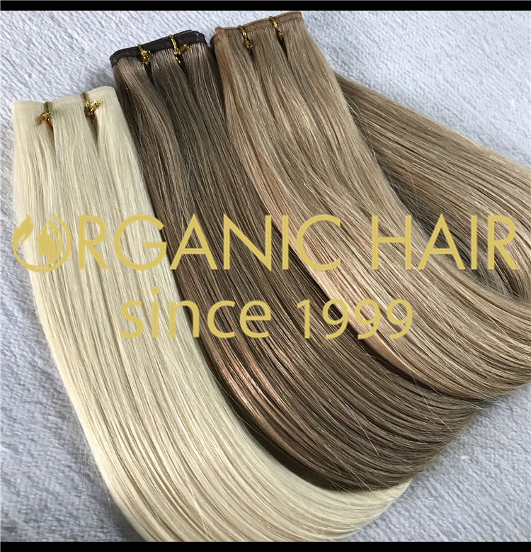 Flat weft seamless weft hybrid weft hair extensions CNY020